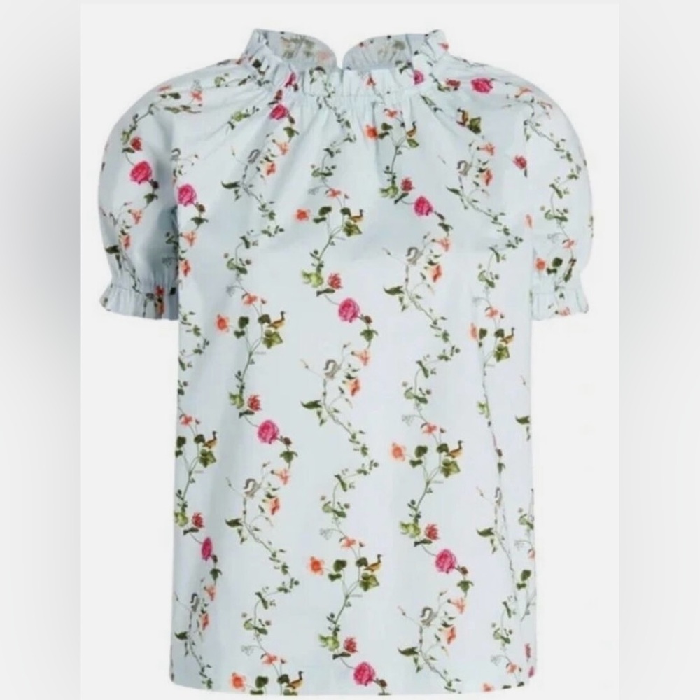 Hill House Kit Top in Pond Blue Floral